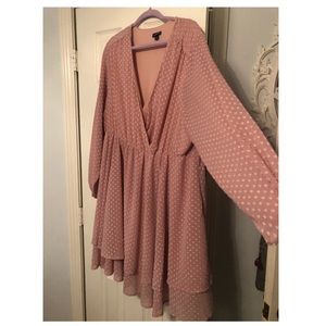 PLUS Pink/Blush Long Sleeve Dress